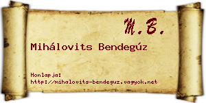 Mihálovits Bendegúz névjegykártya