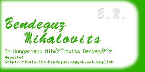 bendeguz mihalovits business card